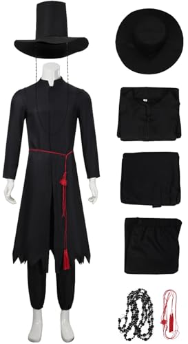 Kolegrial Jinu Kostüm Herren Fasching Cosplay Anime Dämon Boysgroup Sajaboys Baby Abby Mystery Dance Performance Show Schwarz Uniform mit Hut für Karneval Halloween Party Maskenball Fest Verkleidung von Kolegrial