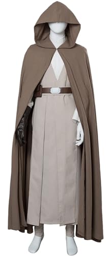 Kolegrial Luke Kostüm Herren Fasching Cosplay Knight Luke Uniform Set Kapuzenumhang und Tunika Top Hose Gürtel Gürteltasche Handschuhe für Karneval Halloween Party Maskenball Fest Verkleidung von Kolegrial