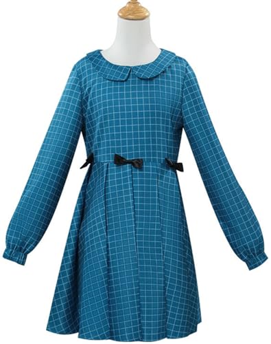 Kolegrial Mädchen Esther Kostüm Fasching Cosplay Horrorfilm Orphan Esther Outfit Langarm Kariert Kleider für Kinder Fancy Dress Up Karneval Halloween Party Maskenball Fest Verkleidung von Kolegrial