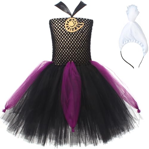 Kolegrial Mädchen Ursula Kostüm mit Stirnband Fasching Cosplay Meerjungfrau Oktopus Hexe Ursula Tüll Tutu Kleid für Karneval Halloween Party Geburtstag Maskenball Fest Verkleidung, 2-12 Jahre Kolegrial Mädchen Ursula Kostüm mit Stirnband Fasching Cosplay Meerjungfrau Oktopus Hexe Ursula Tüll Tutu Kleid für Karneval Halloween Party Geburtstag Maskenball Fest Verkleidung, 2-12 Jahre von Kolegrial