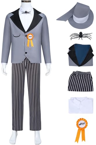 Kolegrial Mayor Kostüm Herren Fasching Cosplay Christmas Eve Mayor Gothic Vintage Smoking Set Jacke Hemd Hose mit Hut Korsage Fliege für Karneval Halloween Party Maskenball Fest Verkleidung von Kolegrial