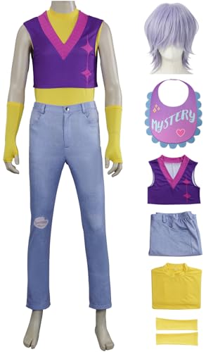Kolegrial Mystery Kostüm Herren Cosplay Anime Dämon Sajaboys Mystery Uniform Set Weste Top Hosen Ärmel Lätzchen und Perücke für Fancy Dress Up Karneval Halloween Party Maskenball Fest Verkleidung Kolegrial Mystery Kostüm Herren Cosplay Anime Dämon Sajaboys Mystery Uniform Set Weste Top Hosen Ärmel Lätzchen und Perücke für Fancy Dress Up Karneval Halloween Party Maskenball Fest Verkleidung von Kolegrial