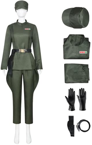 Kolegrial Obi Wan Kostüm Damen Fasching Cosplay Obi Wan Empire Offiziere Uniform Set Top Hose Gürtel mit Hut Tasche für Fancy Dress Up Karneval Halloween Party Maskenball Fest Verkleidung von Kolegrial