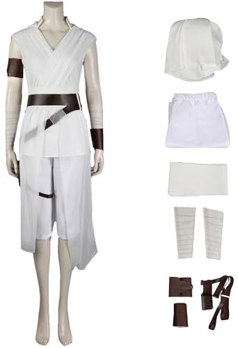 Kolegrial Rey Kostüm Damen Fasching Cosplay Rey Knight Kampf Komplett Uniform Set mit Zubehör für Fancy Dress Up Karneval Halloween Party Maskenball Fest Verkleidung, Weiß von Kolegrial