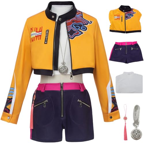Kolegrial Rumi Kostüm Damen Fasching Cosplay KPop Demon Hunters Rumi Drucke Anzug Jacke Oberteil Hose Halskette Anhänger und Perücke für Halloween Karneval Party Geburtstag Maskerade Fest Verkleidung Kolegrial Rumi Kostüm Damen Fasching Cosplay KPop Demon Hunters Rumi Drucke Anzug Jacke Oberteil Hose Halskette Anhänger und Perücke für Halloween Karneval Party Geburtstag Maskerade Fest Verkleidung von Kolegrial