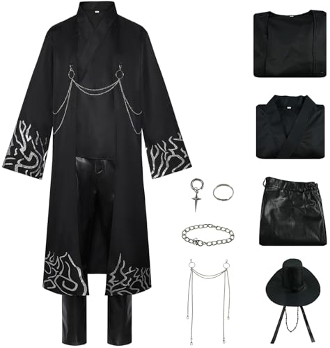Kolegrial Saja Boys Kostüm Herren Fasching Cosplay KPop Demon Hunters Sajaboys Jinu Komplett Uniform mit Hut Armband Ohrringe Ring Set für Halloween Karneval Party Maskerade Fest Verkleidung Kolegrial Saja Boys Kostüm Herren Fasching Cosplay KPop Demon Hunters Sajaboys Jinu Komplett Uniform mit Hut Armband Ohrringe Ring Set für Halloween Karneval Party Maskerade Fest Verkleidung von Kolegrial