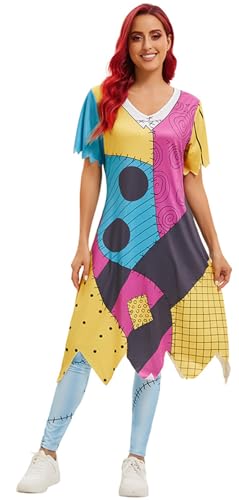 Kolegrial Sally Kostüm Damen Fasching Cosplay Christmas Eve Sally Outfit Set Drucke Kleider und Hosen für Karneval Halloween Party Geburtstag Maskenball Fest Verkleidung Kolegrial Sally Kostüm Damen Fasching Cosplay Christmas Eve Sally Outfit Set Drucke Kleider und Hosen für Karneval Halloween Party Geburtstag Maskenball Fest Verkleidung von Kolegrial