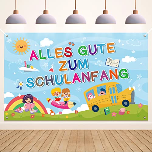 Koliphy Einschulung Banner Deko, Blau Schulanfang Banner Alles Gute Zum Schuleinführung Hintergrund Banner Einschulung Dekoration für Mädchen und Jungen, 185x110cm Koliphy Einschulung Banner Deko, Blau Schulanfang Banner Alles Gute Zum Schuleinführung Hintergrund Banner Einschulung Dekoration für Mädchen und Jungen, 185x110cm von Koliphy