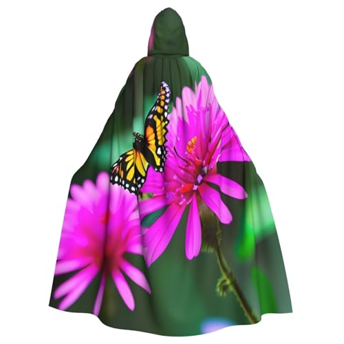 Umhang mit Kapuze, Uni, Blumen, bunt, Schmetterling, 1 Druck, Karneval, Halloween, Party, Cosplay, Kostüm, Umhang Umhang mit Kapuze, Uni, Blumen, bunt, Schmetterling, 1 Druck, Karneval, Halloween, Party, Cosplay, Kostüm, Umhang von KoloQren