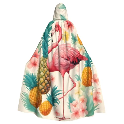 Uni Flamingo und Ananas 1 Druck Kapuzenumhang Karneval Halloween Party Cosplay Kostüm Umhang von KoloQren