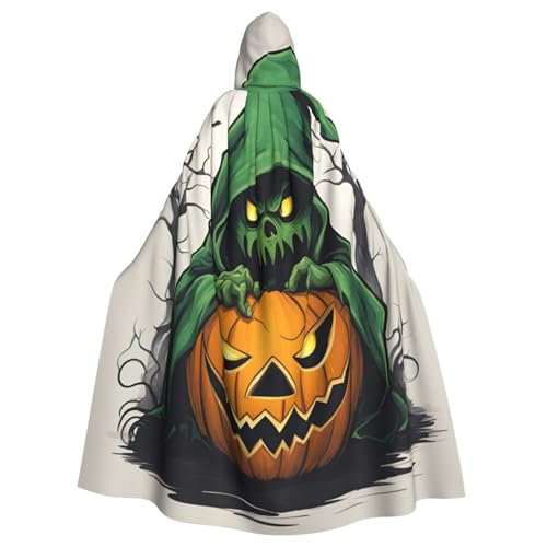 Uni Grüner Geist Horror Halloween Kürbis 1 Druck Kapuzenumhang Karneval Halloween Party Cosplay Kostüm Umhang von KoloQren