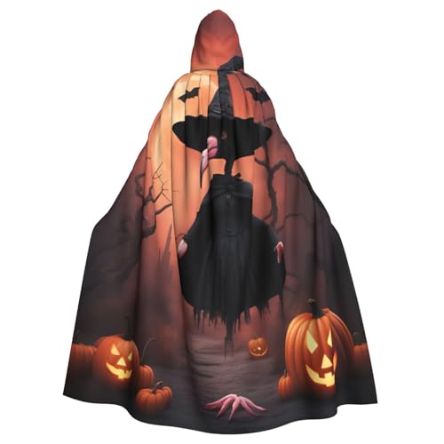 Uni Halloween Flamingo Hexenhut Druck Kapuzenumhang Karneval Halloween Party Cosplay Kostüm Umhang von KoloQren