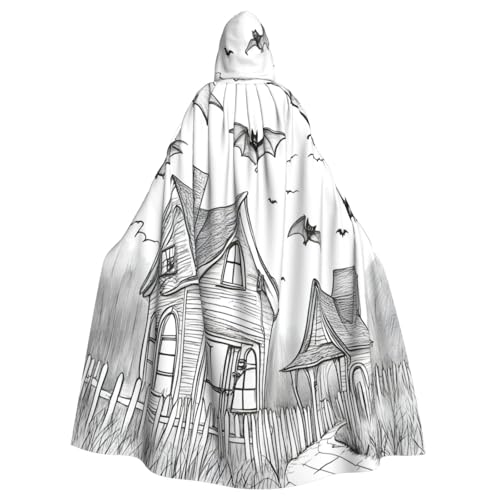 Uni Halloween Fliegende Fledermäuse 1 Druck Kapuzenumhang Karneval Halloween Party Cosplay Kostüm Umhang von KoloQren
