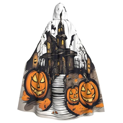 Uni Happy-Halloween-Vektor-Druck Kapuzenumhang Karneval Halloween Party Cosplay Kostüm Umhang von KoloQren