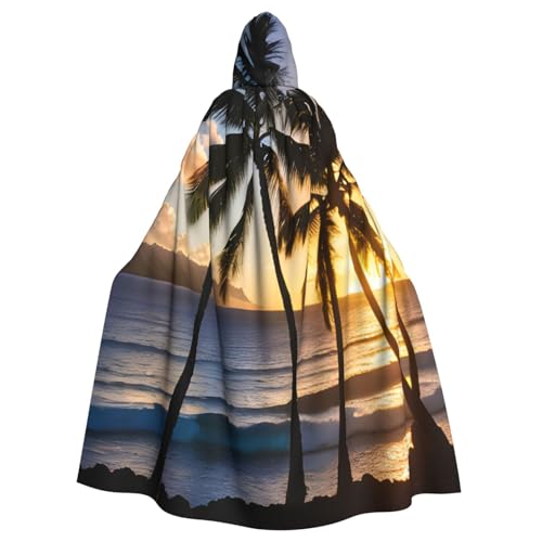 Uni Hawaii Sonnenstrahlen Druck Kapuzenumhang Karneval Halloween Party Cosplay Kostüm Umhang von KoloQren