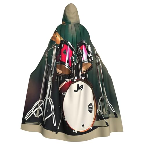 Uni Jazz Drum Print Kapuzenumhang Karneval Halloween Party Cosplay Kostüm Umhang von KoloQren