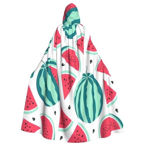 Uni Kapuzenumhang mit Früchten, Wassermelonen-Druck, Karneval, Halloween, Party, Cosplay, Kostüm, Umhang von KoloQren