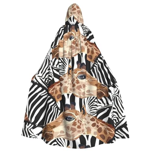 Uni Kapuzenumhang mit Zebra- und Giraffen-Druck, Karneval, Halloween, Party, Cosplay, Kostüm, Umhang Uni Kapuzenumhang mit Zebra- und Giraffen-Druck, Karneval, Halloween, Party, Cosplay, Kostüm, Umhang von KoloQren