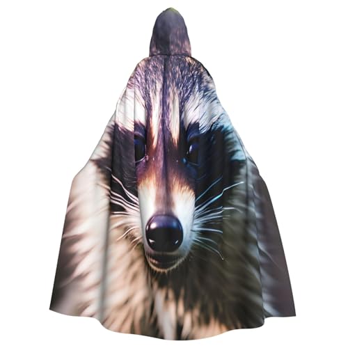Uni Little Raccoon Face 1 Print Hooded Cloak Carnival Halloween Party Cosplay Costume Cape von KoloQren