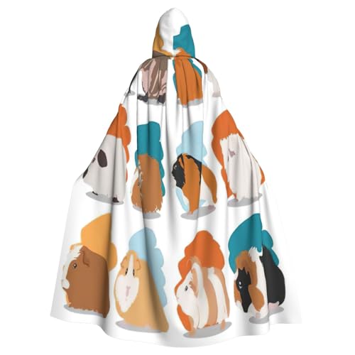 Uni-Meerschweinchen-Illustrationsdruck, Kapuzenumhang, Karneval, Halloween, Party, Cosplay, Kostüm, Umhang Uni-Meerschweinchen-Illustrationsdruck, Kapuzenumhang, Karneval, Halloween, Party, Cosplay, Kostüm, Umhang von KoloQren