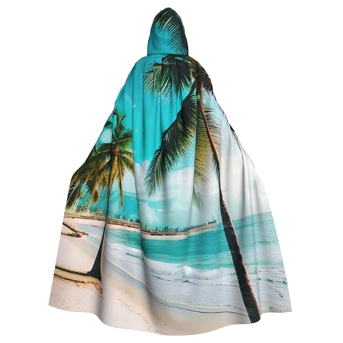 Uni Strandumhang mit Palmen-Druck, Kapuzenumhang, Karneval, Halloween, Party, Cosplay, Kostüm, Umhang Uni Strandumhang mit Palmen-Druck, Kapuzenumhang, Karneval, Halloween, Party, Cosplay, Kostüm, Umhang von KoloQren
