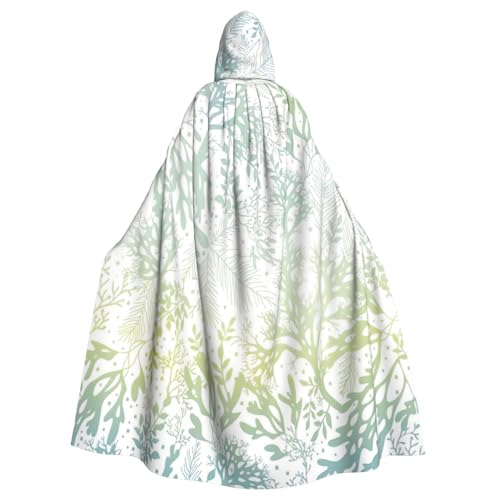 Uni Umhang mit Kapuze, Grün, Meerblau, Algenmuster, Karneval, Halloween, Party, Cosplay, Kostüm, Umhang Uni Umhang mit Kapuze, Grün, Meerblau, Algenmuster, Karneval, Halloween, Party, Cosplay, Kostüm, Umhang von KoloQren