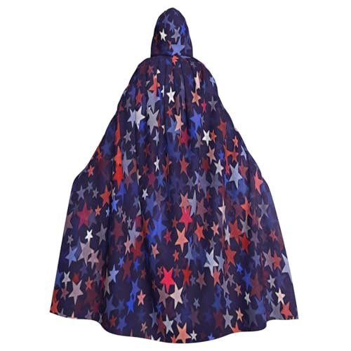 Uni Umhang mit Kapuze, rot-blaue Sterne, amerikanischer Druck, Karneval, Halloween, Party, Cosplay, Kostüm, Umhang Uni Umhang mit Kapuze, rot-blaue Sterne, amerikanischer Druck, Karneval, Halloween, Party, Cosplay, Kostüm, Umhang von KoloQren