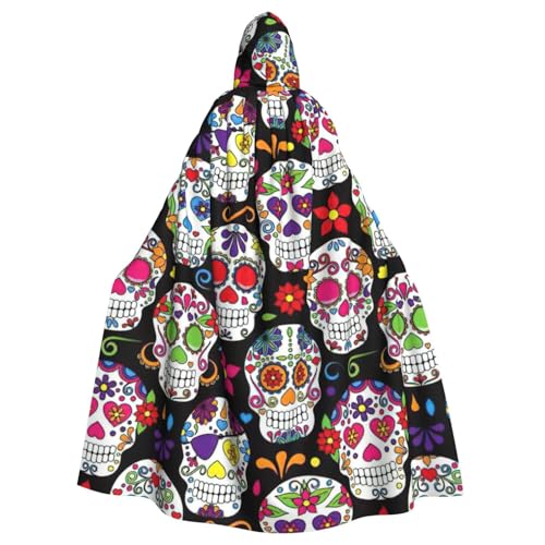 Uni Umhang mit Kapuze und Totenkopf-Motiv, für Karneval, Halloween, Party, Cosplay, Kostüm, Umhang Uni Umhang mit Kapuze und Totenkopf-Motiv, für Karneval, Halloween, Party, Cosplay, Kostüm, Umhang von KoloQren