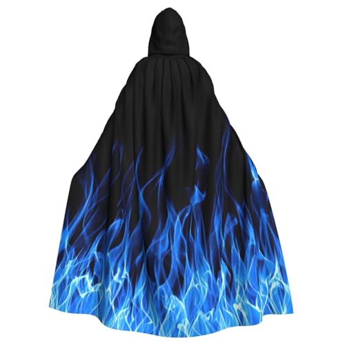 Uni Umhang mit blauer Flamme, mit Kapuze, für Karneval, Halloween, Party, Cosplay, Kostüm, Umhang Uni Umhang mit blauer Flamme, mit Kapuze, für Karneval, Halloween, Party, Cosplay, Kostüm, Umhang von KoloQren