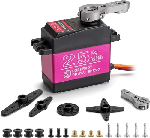 Kolrid RC Servo 25kg Digital Lenkservo Wasserdicht Servo High Torque Digitale Servo Modellbau Metallgetriebe Servomotor 180° Servos DS3225 für RC Auto Car Roboter 1/10 1/8 Kolrid RC Servo 25kg Digital Lenkservo Wasserdicht Servo High Torque Digitale Servo Modellbau Metallgetriebe Servomotor 180° Servos DS3225 für RC Auto Car Roboter 1/10 1/8 von Kolrid