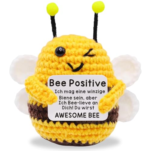 Pocket Hug Biene Glücksbringer Geschenke Niedliche Bienen Häkeltiere Glück Biene mit Positive Karte Positive Geschenke für Frauen Einschulung Geschenk Schultüte Füllung Mädchen Jungen Pocket Hug Biene Glücksbringer Geschenke Niedliche Bienen Häkeltiere Glück Biene mit Positive Karte Positive Geschenke für Frauen Einschulung Geschenk Schultüte Füllung Mädchen Jungen von Komergave
