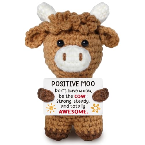 Positive Hochlandkuh, Gestrickte Highland Kuh, Emotionale Unterstützung Häkeln Puppen für Ermutigungs Geschenke Partydekoration, Vielseitige Highland Kuh Ornamente Mit Positiver Karte Positive Hochlandkuh, Gestrickte Highland Kuh, Emotionale Unterstützung Häkeln Puppen für Ermutigungs Geschenke Partydekoration, Vielseitige Highland Kuh Ornamente Mit Positiver Karte von Komergave
