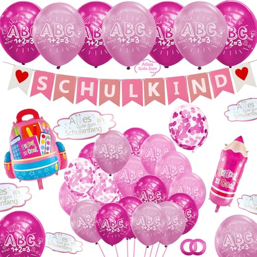 Komicea Einschulung Deko für Mädchen, 2025 Schulanfang Deko Set -SCHULKIND Blau Banner + 29 Luftballon+ 2 Folienballon + 24 Wolken Aufkleber deko, Schulkind Einschulung Deko für Mädchen Komicea Einschulung Deko für Mädchen, 2025 Schulanfang Deko Set -SCHULKIND Blau Banner + 29 Luftballon+ 2 Folienballon + 24 Wolken Aufkleber deko, Schulkind Einschulung Deko für Mädchen von Komicea