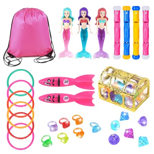 Komicea Tauchspielzeug für Kinder, 30 Stück Meerjungfrauen Pool Spielzeug Wasserspielzeug Outdoor, Schwimmbad Tauchringe Poolparty Geschenk für Kinder Mädchen Komicea Tauchspielzeug für Kinder, 30 Stück Meerjungfrauen Pool Spielzeug Wasserspielzeug Outdoor, Schwimmbad Tauchringe Poolparty Geschenk für Kinder Mädchen von Komicea