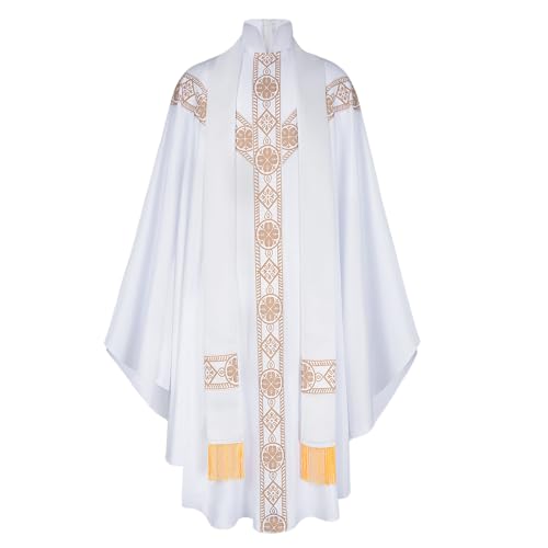 Komiseup Klerus Priester Römische Celebrant Taufen Kostüm Vestment Messgewand Erwachsenen Kirche Katholisch Vater Masse Gewänder Robe Mittelalter Mönch Priester Halloween Cosplay Full Set 09 Komiseup Klerus Priester Römische Celebrant Taufen Kostüm Vestment Messgewand Erwachsenen Kirche Katholisch Vater Masse Gewänder Robe Mittelalter Mönch Priester Halloween Cosplay Full Set 09 von Komiseup