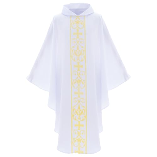 Komiseup Klerus Priester Römische Celebrant Taufen Kostüm Vestment Messgewand Erwachsenen Kirche Katholisch Vater Masse Gewänder Robe Mittelalter Mönch Priester Halloween Cosplay Full Set 10 Komiseup Klerus Priester Römische Celebrant Taufen Kostüm Vestment Messgewand Erwachsenen Kirche Katholisch Vater Masse Gewänder Robe Mittelalter Mönch Priester Halloween Cosplay Full Set 10 von Komiseup