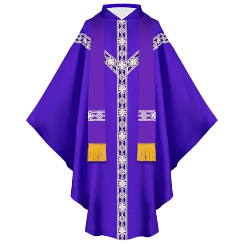 Komiseup Klerus Priester Römische Celebrant Taufen Kostüm Vestment Messgewand Erwachsenen Kirche Katholisch Vater Masse Gewänder Robe Mittelalter Mönch Priester Halloween Cosplay Full Set 11 Komiseup Klerus Priester Römische Celebrant Taufen Kostüm Vestment Messgewand Erwachsenen Kirche Katholisch Vater Masse Gewänder Robe Mittelalter Mönch Priester Halloween Cosplay Full Set 11 von Komiseup