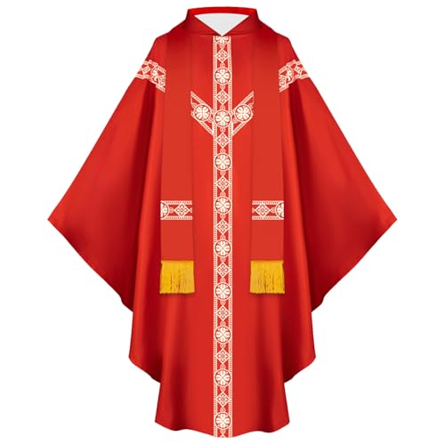 Komiseup Klerus Priester Römische Celebrant Taufen Kostüm Vestment Messgewand Erwachsenen Kirche Katholisch Vater Masse Gewänder Robe Mittelalter Mönch Priester Halloween Cosplay Full Set 11 Komiseup Klerus Priester Römische Celebrant Taufen Kostüm Vestment Messgewand Erwachsenen Kirche Katholisch Vater Masse Gewänder Robe Mittelalter Mönch Priester Halloween Cosplay Full Set 11 von Komiseup