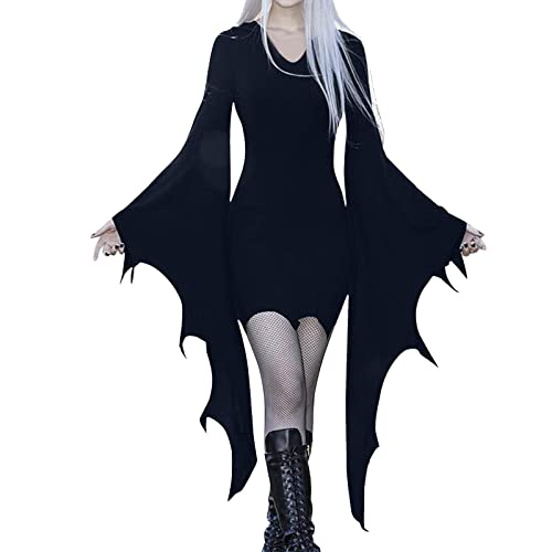 KonJim Halloween-Gothic-Kostüme für Damen, Renaissance-Schmetterlingsärmel, Übergröße, Gothic-Kleid, Trompetenärmel, Gothic-Retro-Kleid, dunkler Wind, Cosplay-Kostüme, Gothic-Retro-Kleid, navy, 46 KonJim Halloween-Gothic-Kostüme für Damen, Renaissance-Schmetterlingsärmel, Übergröße, Gothic-Kleid, Trompetenärmel, Gothic-Retro-Kleid, dunkler Wind, Cosplay-Kostüme, Gothic-Retro-Kleid, navy, 46 von KonJim
