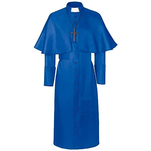 KonJim Herren Priesterkostüm, mittelalterlicher Bruder, einreihig, lange Robe, Klerus, Pastor, Soutock, Priester, Halloween-Kostüm mit Vater, Robe, weiße Stola, Kunststoff, Mönch, A-Linie, KonJim Herren Priesterkostüm, mittelalterlicher Bruder, einreihig, lange Robe, Klerus, Pastor, Soutock, Priester, Halloween-Kostüm mit Vater, Robe, weiße Stola, Kunststoff, Mönch, A-Linie, von KonJim