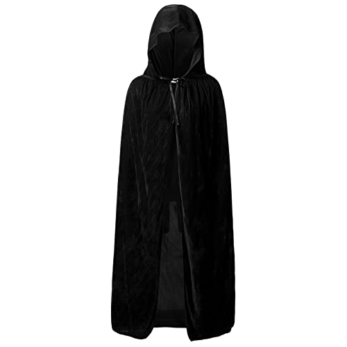 KonJim Uni Kapuzenumhang Uni Mittelalter Renaissance Kapuzenumhang Leichter Übermantel Umhang für Halloween Cosplay Kostüme Vampir Hexe Umhang Cosplay Kostüm Umhang für Damen und Herren, Schwarz KonJim Uni Kapuzenumhang Uni Mittelalter Renaissance Kapuzenumhang Leichter Übermantel Umhang für Halloween Cosplay Kostüme Vampir Hexe Umhang Cosplay Kostüm Umhang für Damen und Herren, Schwarz von KonJim