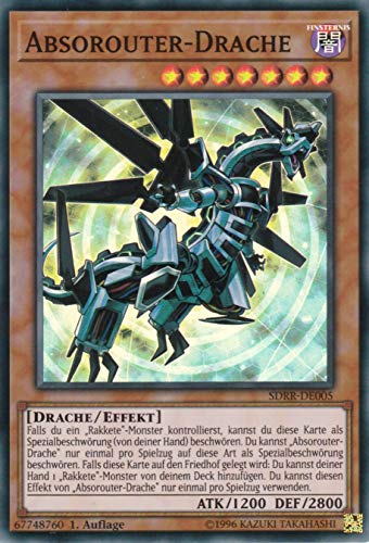 SDRR-DE005 - Absorouter - Drache - Super Rare - Yu-Gi-Oh - Deutsch - 1. Auflage im Set mit Ultra Pro Toploader und Ultra Pro Schutzhülle (Klarsicht) von KONAMI