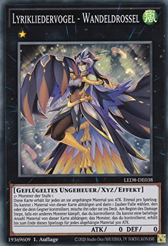 LED8-DE038 - Lyrikliedervogel - Wandeldrossel - Super Rare - Deutsch - 1. Auflage von Konami -