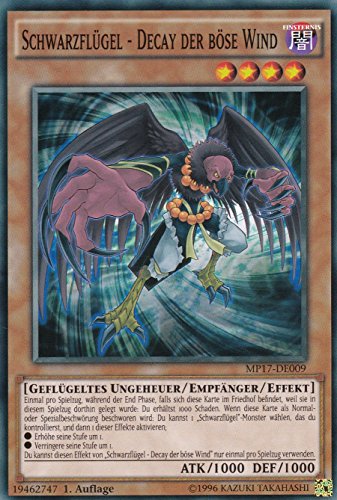 MP17-DE009 - Schwarzflügel - Decay der böse Wind - Common - DE - im Set mit Ultrapro Toploader - Yugioh von Konami -