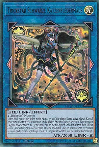 MP18-DE132 - Trickstar Schwarze Katzenfledermaus - Ultra Rare - DE - im Set mit Ultrapro Toploader - Yugioh von Konami -