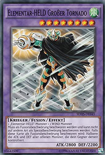 SDHS-DE045 - Elementar-HELD Großer Tornado - Common - DE - im Set mit Ultrapro Toploader - Yugioh SDHS-DE045 - Elementar-HELD Großer Tornado - Common - DE - im Set mit Ultrapro Toploader - Yugioh von Konami -