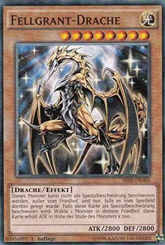 SR02-DE005 - Fellgrant-Drache - Common - DE - im Set mit Ultrapro Toploader - Yugioh von Konami -