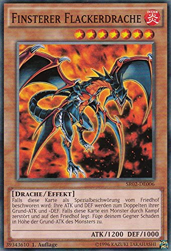SR02-DE006 - Finsterer Flackerdrache - Common - DE - im Set mit Ultrapro Toploader - Yugioh von Konami -