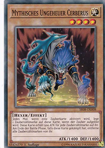 SR08-DE008 - Mythisches Ungeheuer Cerberus - Common - DE - im Set mit Ultrapro Toploader - Yugioh von Konami -