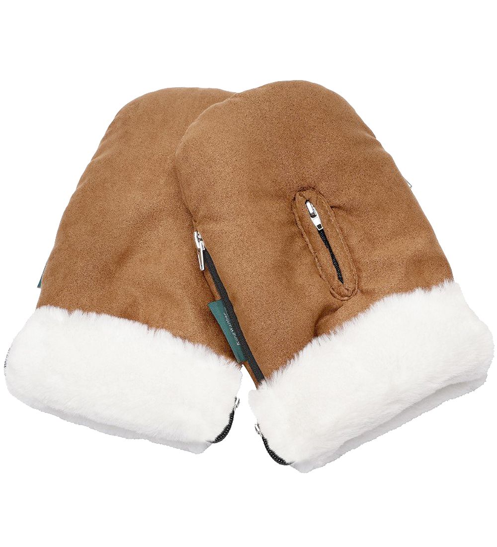 KongWalther Kinderwagen handschuhe - Østerbro - Webpelz Brown Ba - KongWalther - One Size - Handschuhe/Fäustlinge von KongWalther